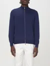 Brunello Cucinelli Virgin Wool Bomber Jacket In Blue
