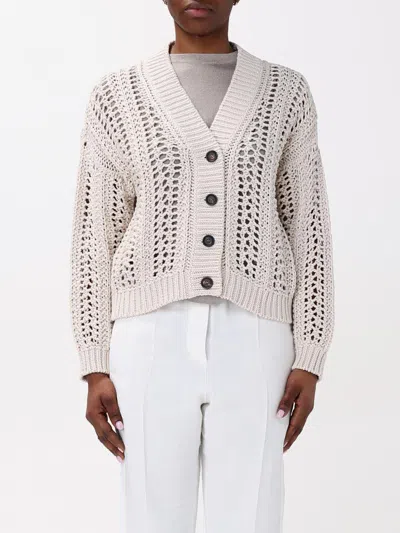 BRUNELLO CUCINELLI CARDIGAN BRUNELLO CUCINELLI WOMAN COLOR BEIGE,G49439022