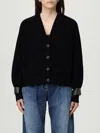Brunello Cucinelli Ribbed Texture Cardigan With Contrasting Cuffs In Black