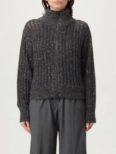 BRUNELLO CUCINELLI CARDIGAN BRUNELLO CUCINELLI WOMAN COLOR GREY,H18644020