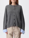 Brunello Cucinelli Button-fastening Tie-waist Cardigan In Gray