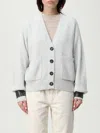 Brunello Cucinelli Cardigan  Woman Color Grey In White