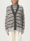 Brunello Cucinelli Women Lurex Wool Cardigan In Gray