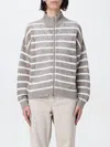 Brunello Cucinelli Women Open Knit Design Cardigan With Sequins In Sand