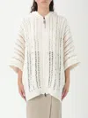 Brunello Cucinelli White Panama Crochet Cardigan