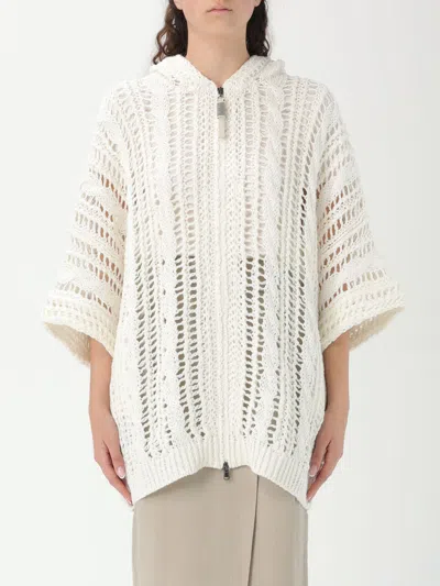 BRUNELLO CUCINELLI CARDIGAN BRUNELLO CUCINELLI WOMAN COLOR WHITE,G70286001