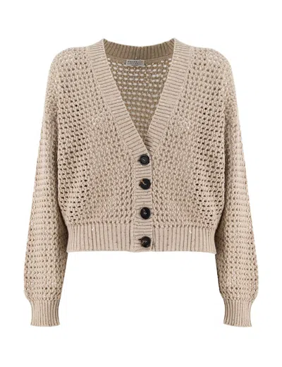 Brunello Cucinelli Cardigan In Beige