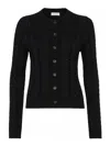 Brunello Cucinelli Cable-knit Dazzling Cardigan In Black