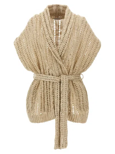Brunello Cucinelli Cardigan Dazzling Sweaters And Cardigans Beige