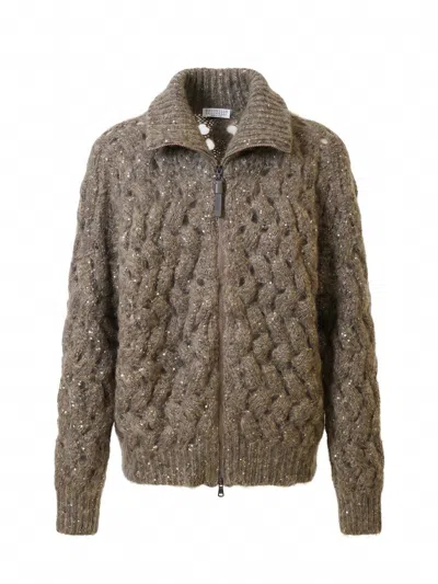 Brunello Cucinelli Cardigan In Gray