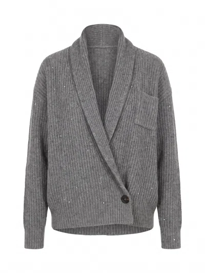 Brunello Cucinelli Cardigan In Gray