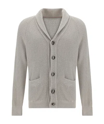 BRUNELLO CUCINELLI BRUNELLO CUCINELLI SHAWL LAPEL KNIT CARDIGAN