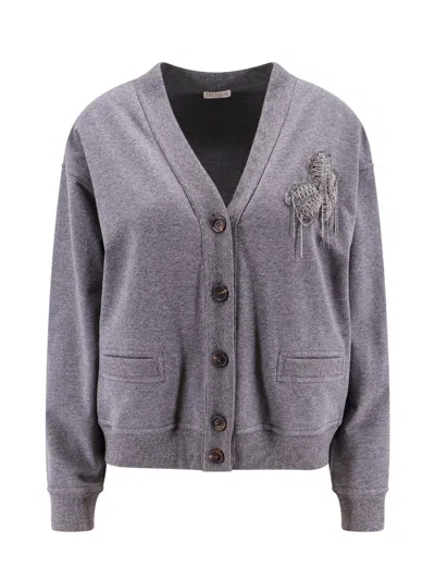 Brunello Cucinelli Cardigan In Grey