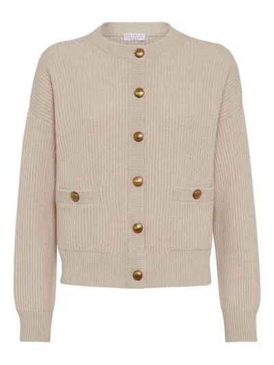 Brunello Cucinelli Cardigan In Sand