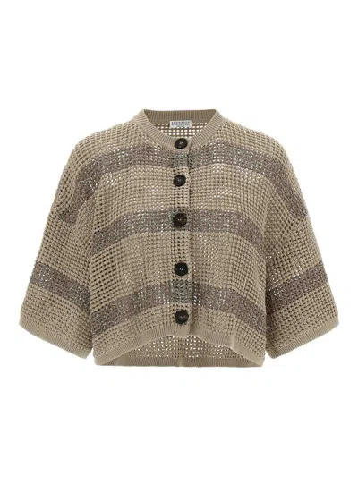 Brunello Cucinelli Cardigan In Brown