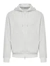Brunello Cucinelli Striped Zip-up Hoodie In Pearl Grey
