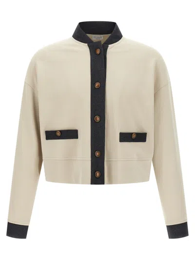 Brunello Cucinelli Cardigan Sweatshirt In Neutral