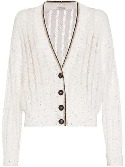Brunello Cucinelli Cardigan White