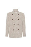 Brunello Cucinelli Cardigan With Metal Buttons In Neutral
