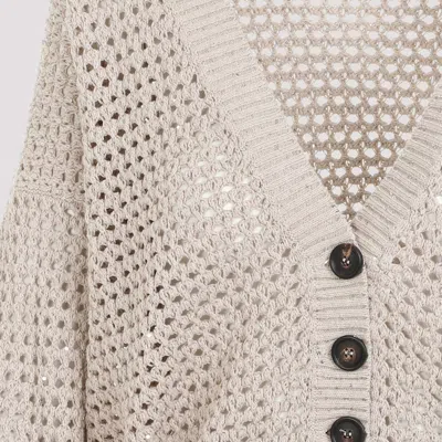 Brunello Cucinelli Cardigan With Sequins In Brown
