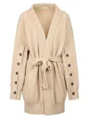 Brunello Cucinelli Buttoned-sleeves Cashmere Cardigan In Brown