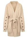 Brunello Cucinelli Buttoned-sleeves Cashmere Cardigan In Brown