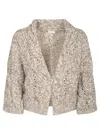 Brunello Cucinelli Braided Wool Cashmere Beige Brown Cardigan In Brown