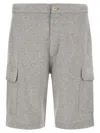 Brunello Cucinelli Grey Cargo Bermuda Shorts