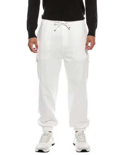 Brunello Cucinelli Cargo Lounge Pant In White
