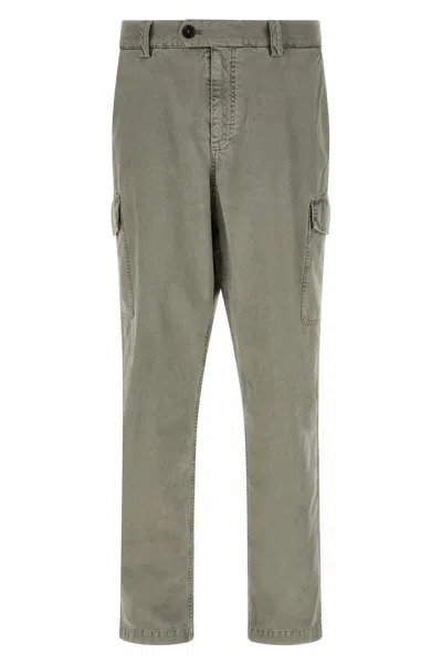 Brunello Cucinelli Straight Leg Cargo Cotton Pants In Green