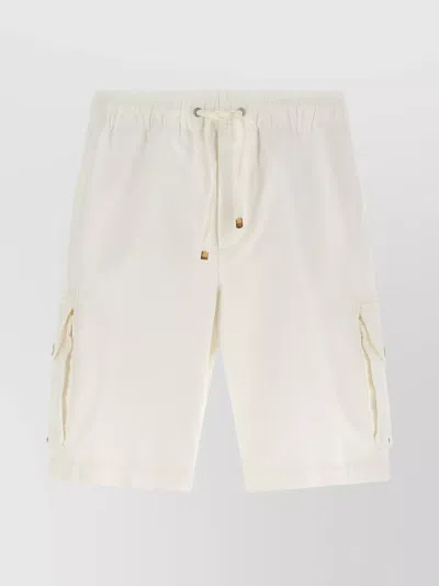 Brunello Cucinelli Cargo Pocket Bermuda Shorts In White