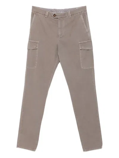 Brunello Cucinelli Cargo Pocket Trousers In Gray