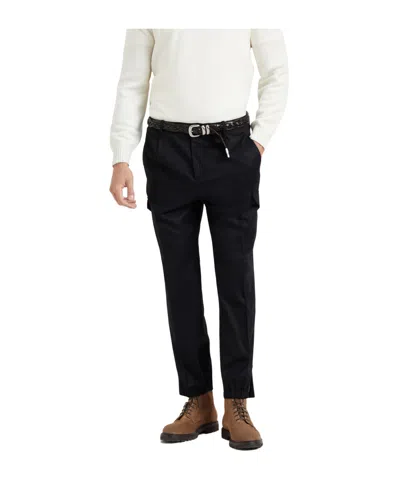 Brunello Cucinelli Cargo-pocket Wool Tapered Trousers In Black