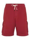 Brunello Cucinelli Cotton Gabardine Bermuda Shorts In Red