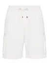 Brunello Cucinelli Bermuda Shorts With Cargo Pockets In White