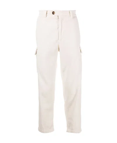 Brunello Cucinelli Cargo Trousers In White