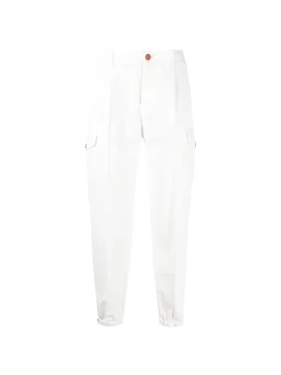 Brunello Cucinelli Cargo-pocket Tapered Trousers In White