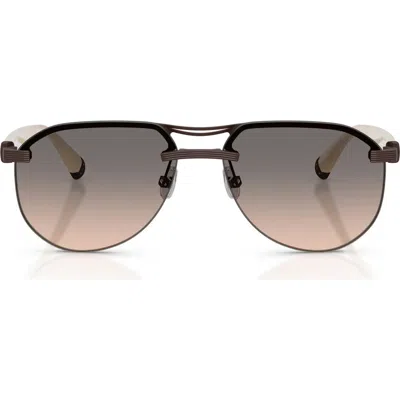 Brunello Cucinelli Carlito B 57mm Pilot Sunglasses In Black