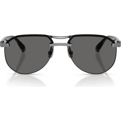 Brunello Cucinelli Carlito B 57mm Pilot Sunglasses In Neutral