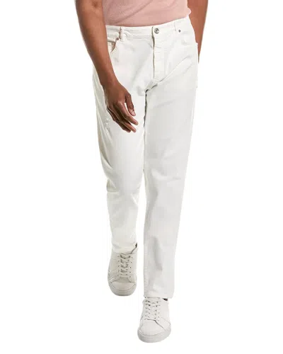 Brunello Cucinelli Carrot Fit Pant In White
