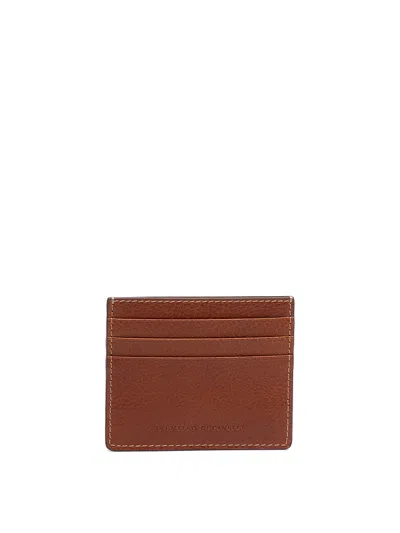 Brunello Cucinelli Leather Card Holder In Rosado Oscuro