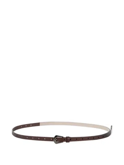 Brunello Cucinelli Carved Leather Belt In Brown