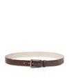 Brunello Cucinelli Carved Leather Belt In Blue