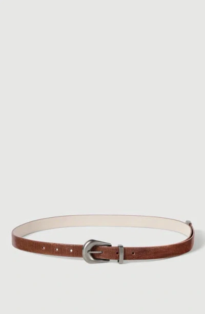 Brunello Cucinelli Carved Leather Belt In Light Brown