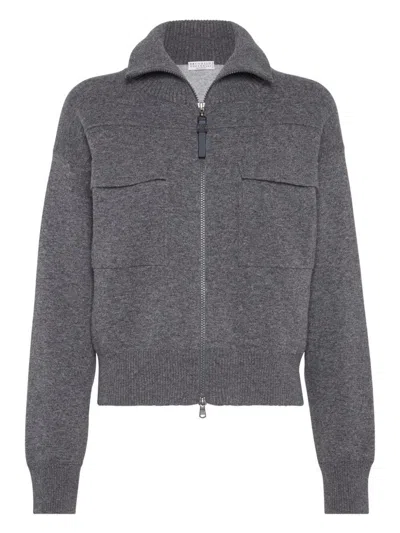 BRUNELLO CUCINELLI BRUNELLO CUCINELLI CASHERMERE ZIPPED CARDIGAN