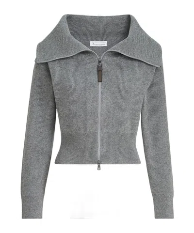 Brunello Cucinelli Cashmere And Alpaca Blend English Ribbed Cardigan In Multi