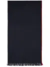 Brunello Cucinelli Cashmere And Cotton Scarf In Navy