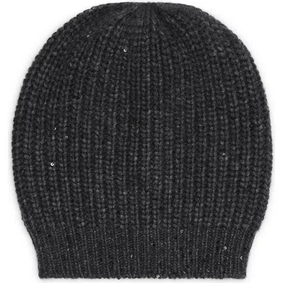 Brunello Cucinelli Cashmere And Silk Beanie In Black