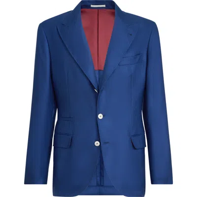 Brunello Cucinelli Cashmere And Silk Blazer In Blue