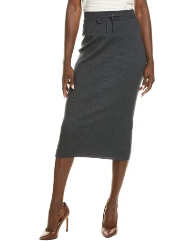 Brunello Cucinelli Cashmere & Silk-blend Pencil Skirt In Navy